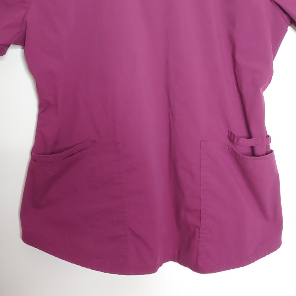 Scrubstar Premium Scrubwear Purple Short Medical Sleeve Scrubs Shirt Size Large - Picture 4 of 16